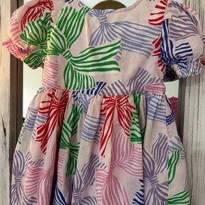Mini Boden Multicolor Bow Print Kids Dress